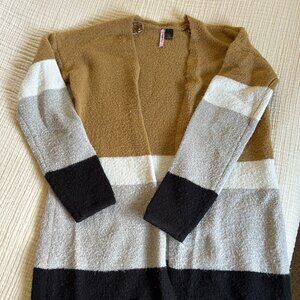 Mustard Tri Color Cardigan